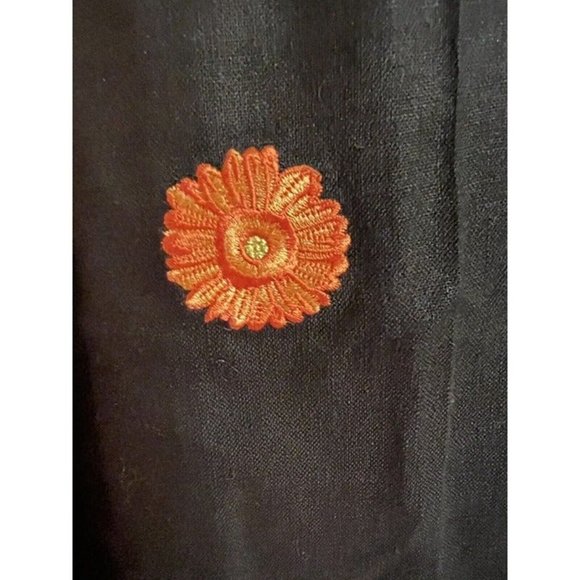 DEANE & WHITE Womens‎ Black Floral Embroidered Crop Style Dress Pants Size 12. - Picture 9 of 9